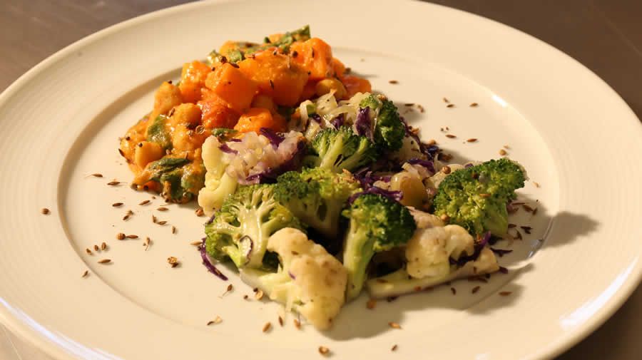 Kumara e Curry de Côco (Vegetariano) - Poti Pereira