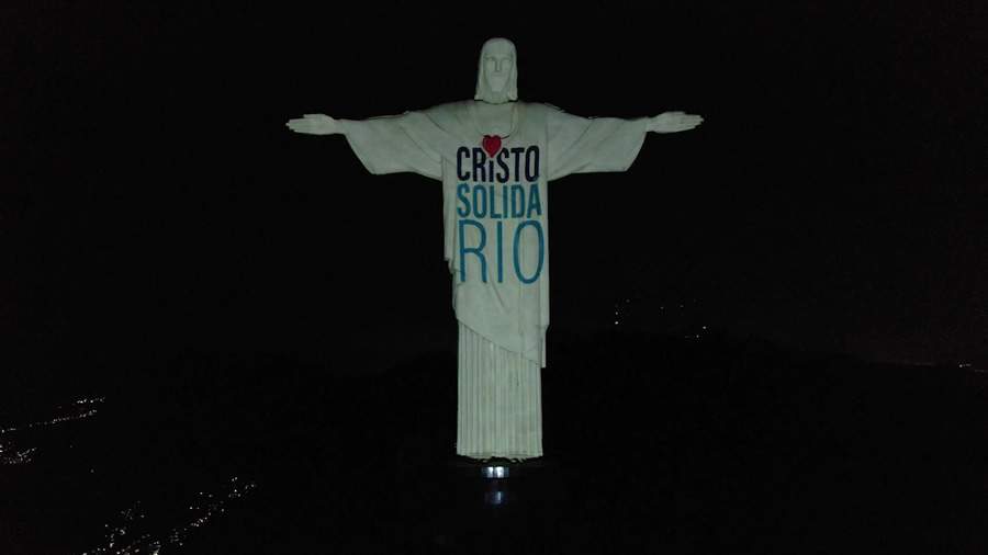 Proje&ccedil;&atilde;o realizada na noite de ontem, 21 de mar&ccedil;o, no Cristo Redentor