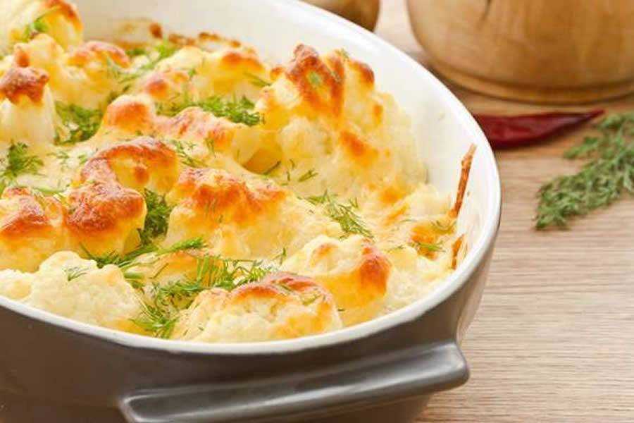 Receita de couve-flor gratinada do Divino Fogão