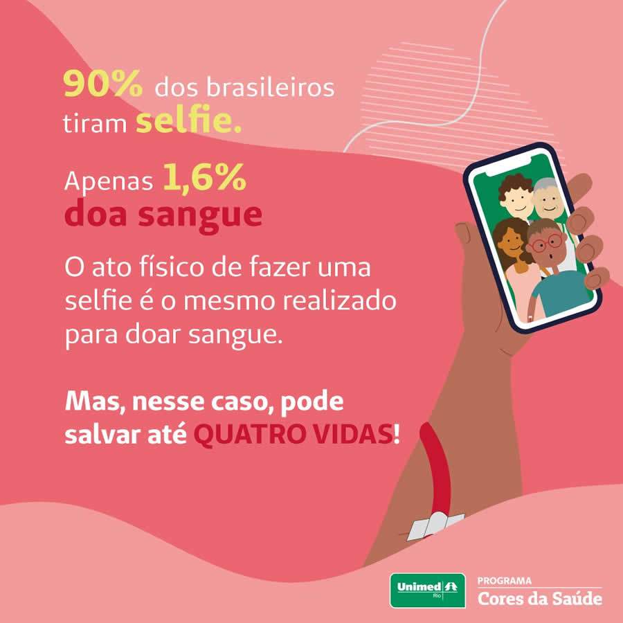Unimed-Rio estimula a doação de sangue com a campanha #selfiequesalva
