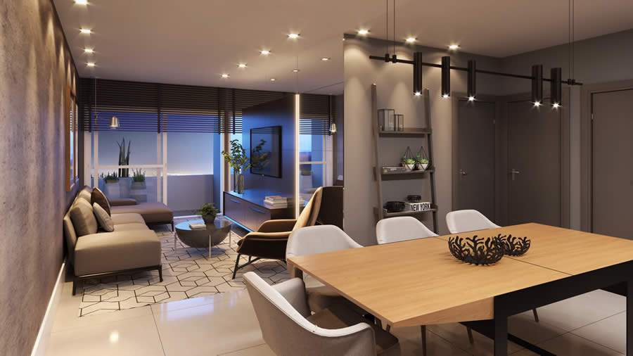 Sala de estar - sugestão decorativa Gran Life - Divulgação