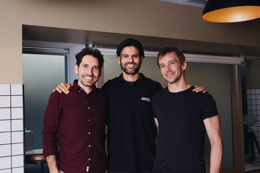 Jorge Soto Moreno, Dhaval Chadha e Antonio Molins - fundadores da Justos