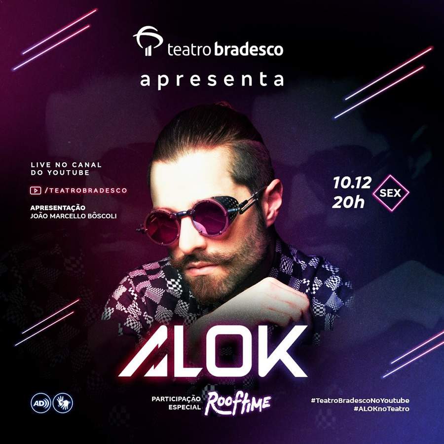 Live Com Alok e Rooftime no Teatro Bradesco Acontece Nesta Sexta-Feira, Dia 10/12 (A Partir de 20H)