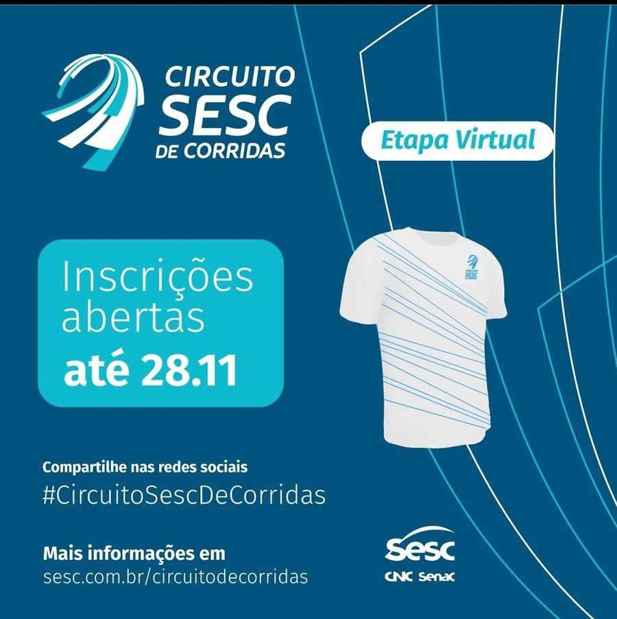 Circuito Sesc de Corridas promove etapa virtual solid&aacute;ria em dezembro