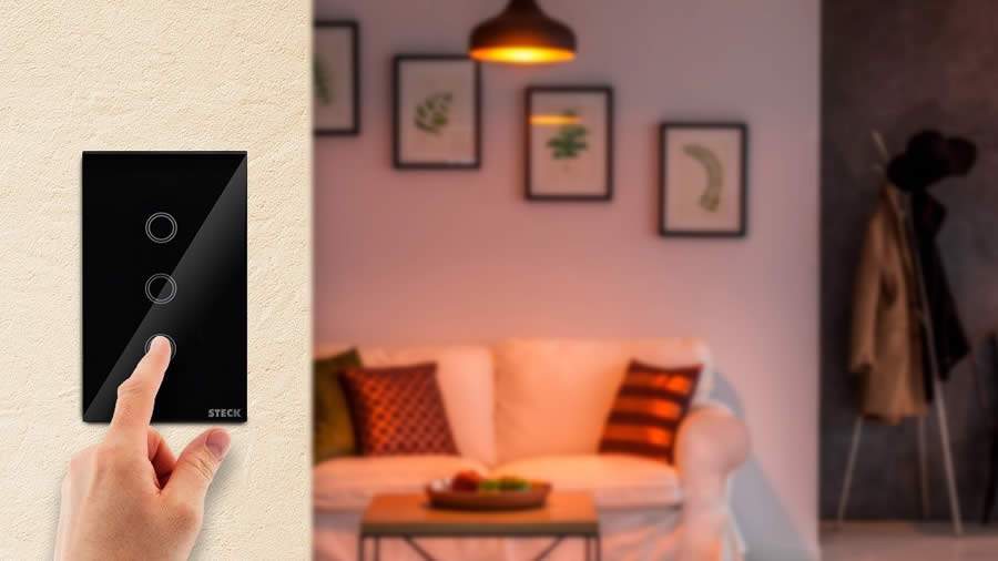 STECK lan&ccedil;a interruptores digitais para casas inteligentes