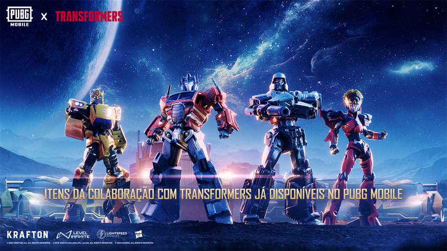 PUBG MOBILE traz itens icônicos de TRANSFORMERS para o campo de batalha com a Atualização 3.9