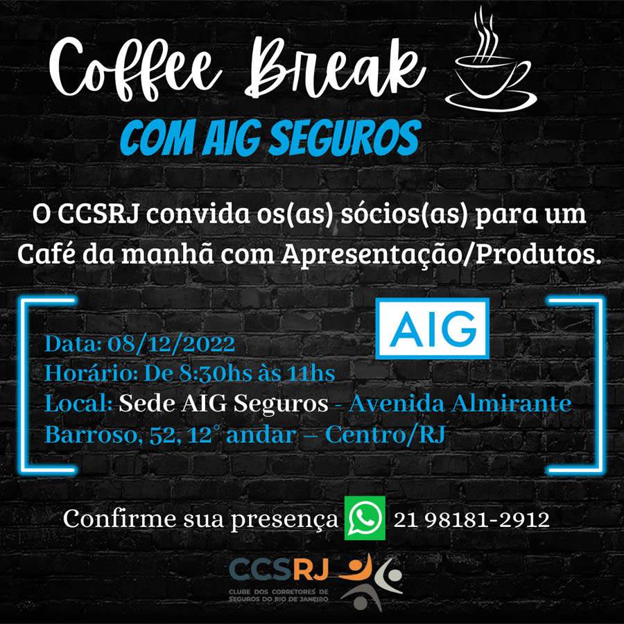 CCS-RJ e AIG Seguros promovem caf&eacute; da manh&atilde; para apresenta&ccedil;&atilde;o de produtos