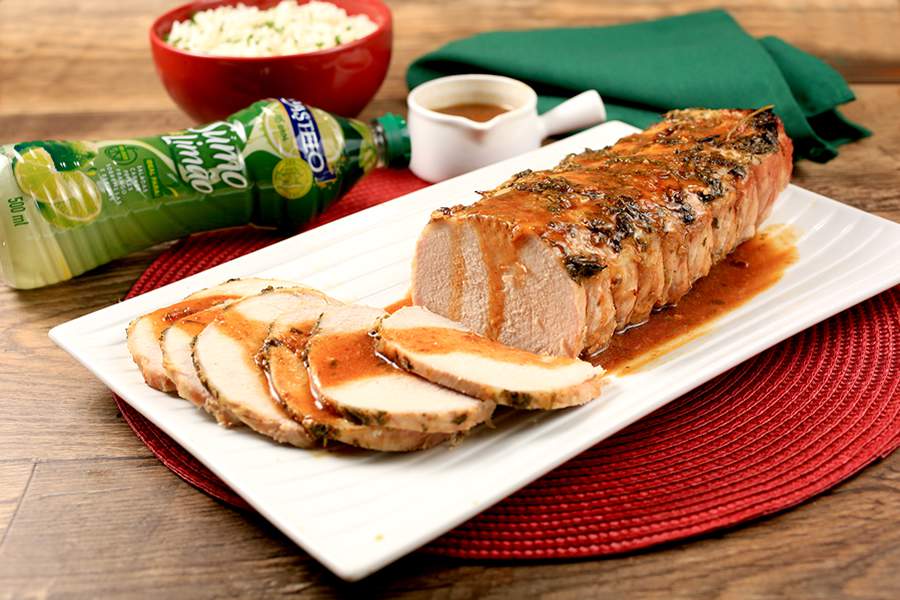 Lombo com limão e ervas