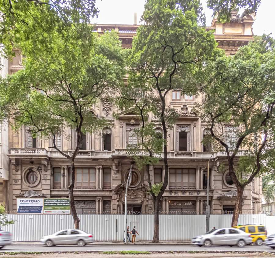 Começa restauração da fachada do Edifício Docas, prédio centenário na Avenida Rio Branco (RJ)