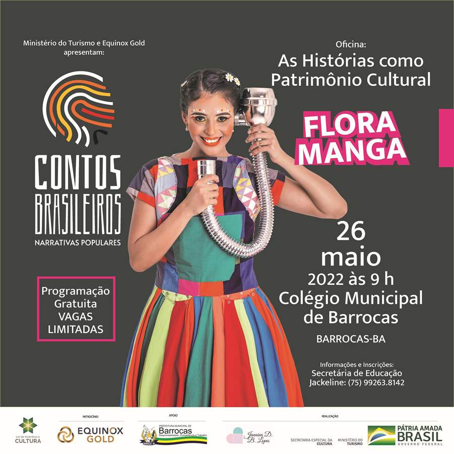 Oficinas gratuitas do Projeto Contos Brasileiros, em Barrocas, come&ccedil;am dia 26