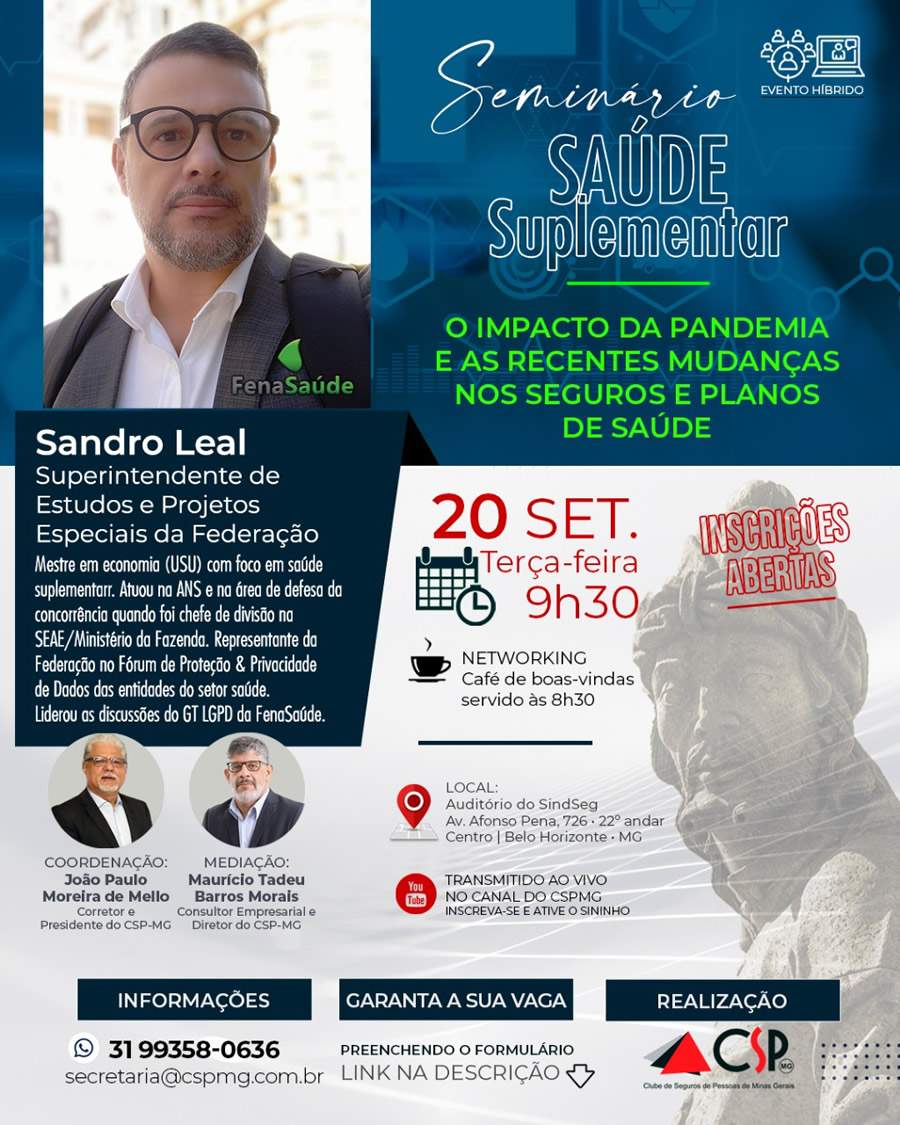 CSP-MG e FenaSa&uacute;de: faltam cinco dias para o Semin&aacute;rio Sa&uacute;de Suplementar