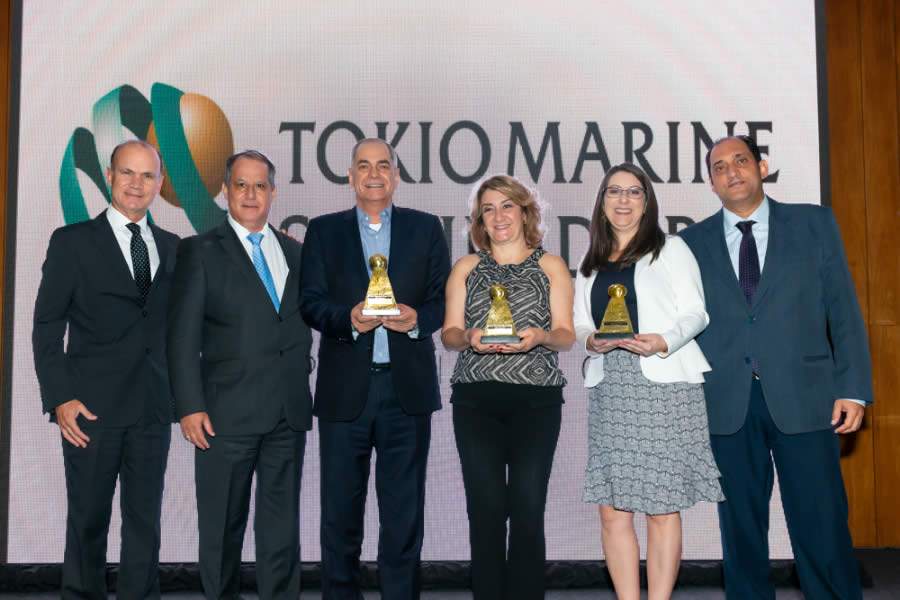 TOKIO MARINE – “Destaque Especial” – “Evolução Histórica dos Negócios de Norte a Sul em 2018”, “Melhor Desempenho” (*) - Vida Individual, Riscos de Petróleo, Garantia Estendida, Riscos Marítimos, “Maior Crescimento de Vendas” – Garantia Estendida, “Liderança em Market Share” – Riscos de Engenharia.