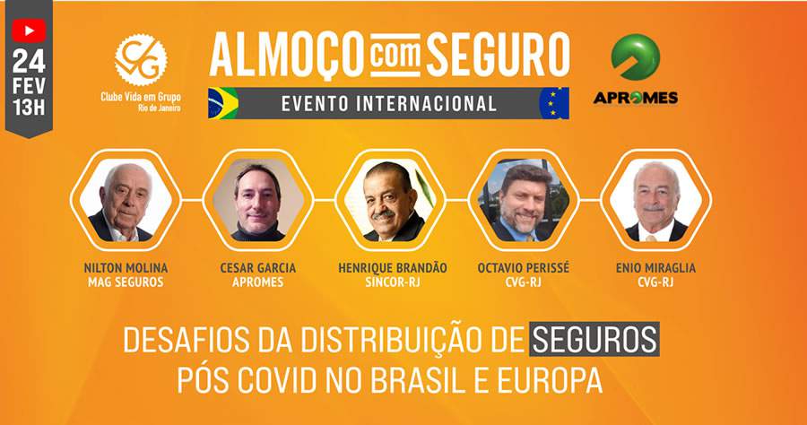 Banner Horizontal Almoço com Seguro CVG Laranja