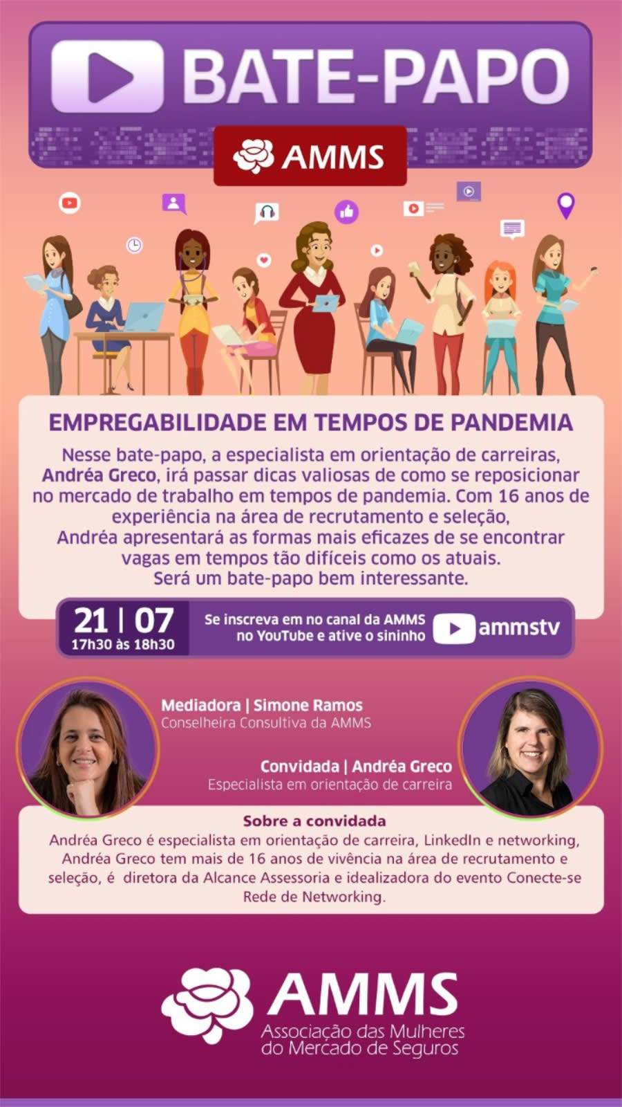 AMMS promove bate papo virtual sobre o tema "Empregabilidade em Tempos de Pandemia"