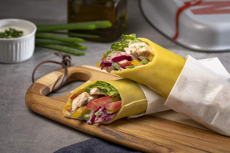 Wrapioca de frango com molho de iogurte (Divulgação/Tramontina)