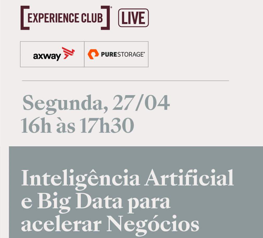 Experience Club promove live sobre Inteligência Artificial e Big Data para acelerar negócios