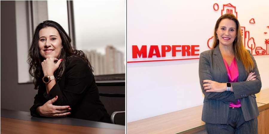 Hilca Vaz, diretora técnica de seguro de vida da MAPFRE e Carolina de Molla Lorenzatto, diretora comercial de Vida e Previdência. (Baixe em alta resolução no rodapé).