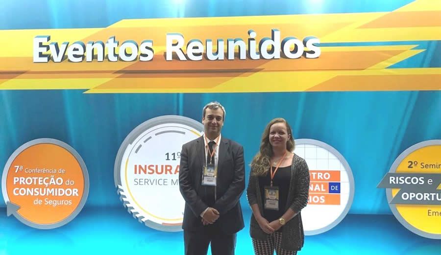 Diretor t&eacute;cnico Leandro Poli e Head Atuarial Nayara Senter, da Essor Seguros