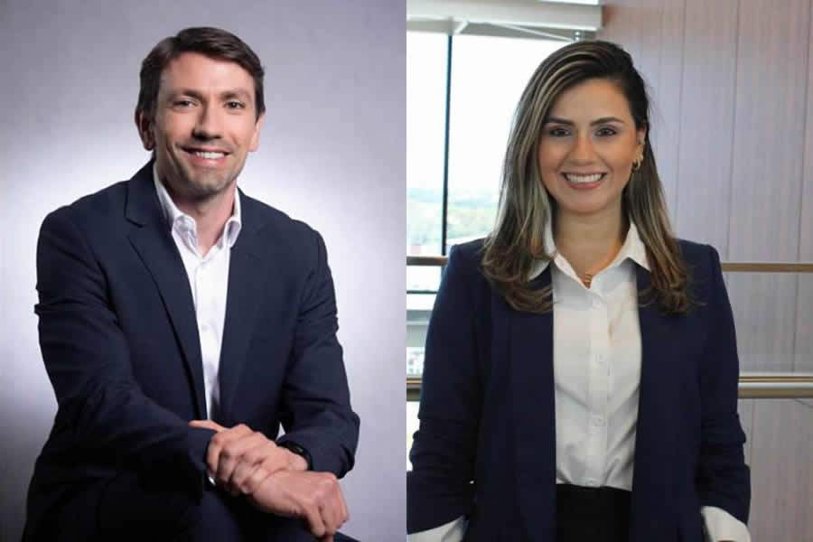 Arnaldo Bechara, Diretor de Autom&oacute;vel, RD Massificados e Precifica&ccedil;&atilde;o da Tokio Marine e Bruna Dornelas, Executiva de Contas na Maxpar