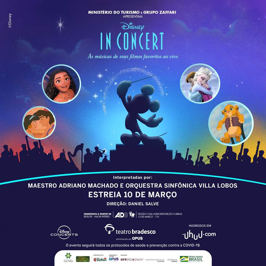 "Disney In Concert - As M&uacute;sicas de Seus Filmes Favoritos ao Vivo" Volta ao Brasil em Mar&ccedil;o Para Apresenta&ccedil;&otilde;es no Teatro Bradesco em S&atilde;o Paulo