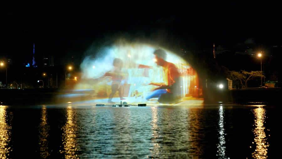 Projeto Huggies no lago do Parque Ibirapuera