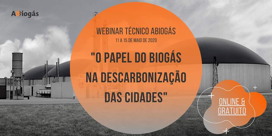 ABiogás promove, a partir de segunda-feira, webinar gratuito sobre o papel do biogás na descarbonização das cidades