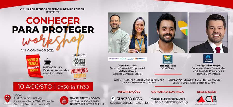 CSP-MG promove evento de capacita&ccedil;&atilde;o e networking para corretores de seguros
