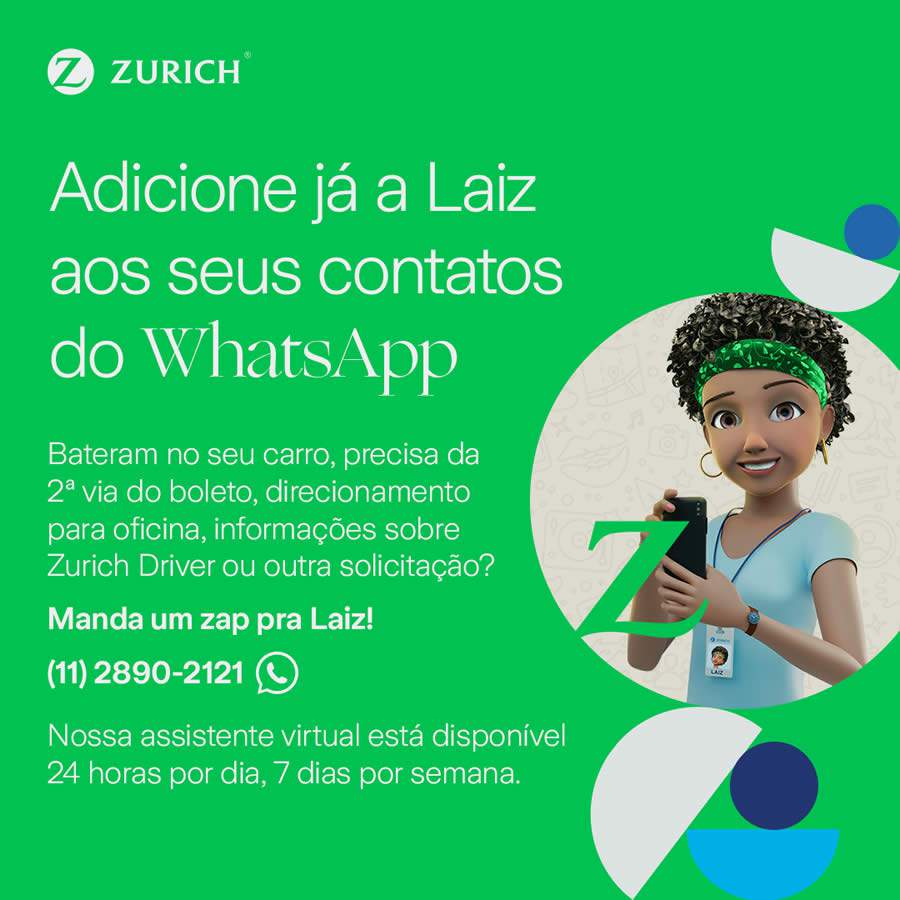 Zurich lan&ccedil;a WhatsApp para atendimento ao cliente