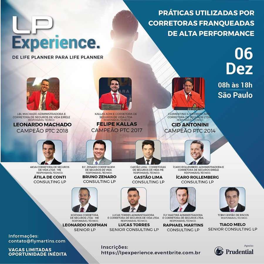 São Paulo recebe evento sobre práticas utilizadas por corretoras de seguro de vida de alta performance