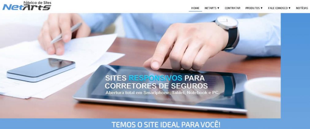 Fábrica de Sites NetArts, relança seu portal de Serviços para o Corretor de Seguros