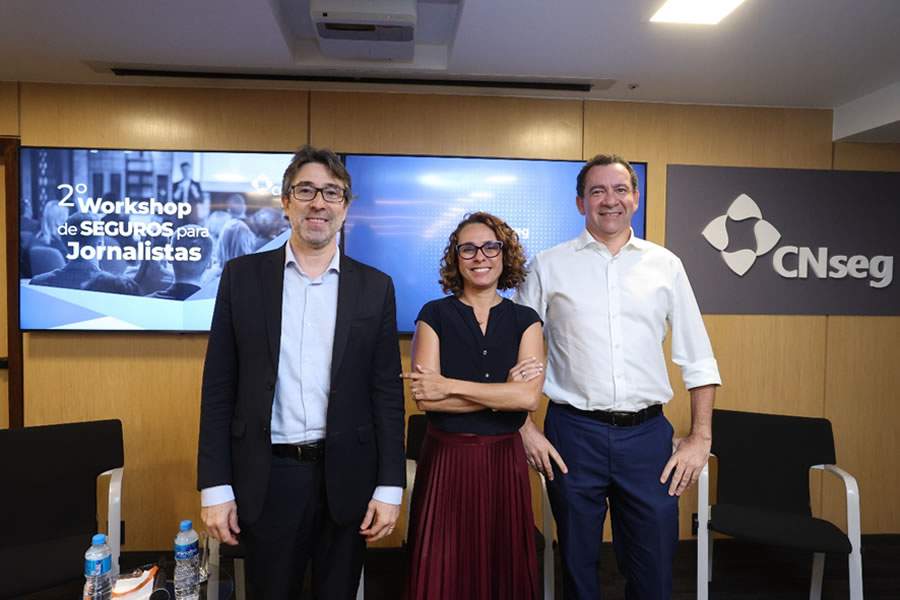 Na foto, Alessandro Octaviani, superintendente da Susep; Carla Sim&otilde;es, superintendente-executiva de Comunica&ccedil;&atilde;o e Marketing da CNseg e Dyogo Oliveira, presidente da CNseg܂Cr&eacute;dito: Alessandro Mendes