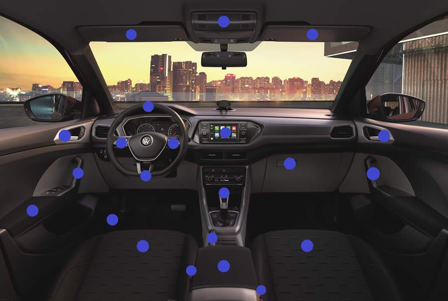 Pontos de maior atenção no interior do VW T-Cross