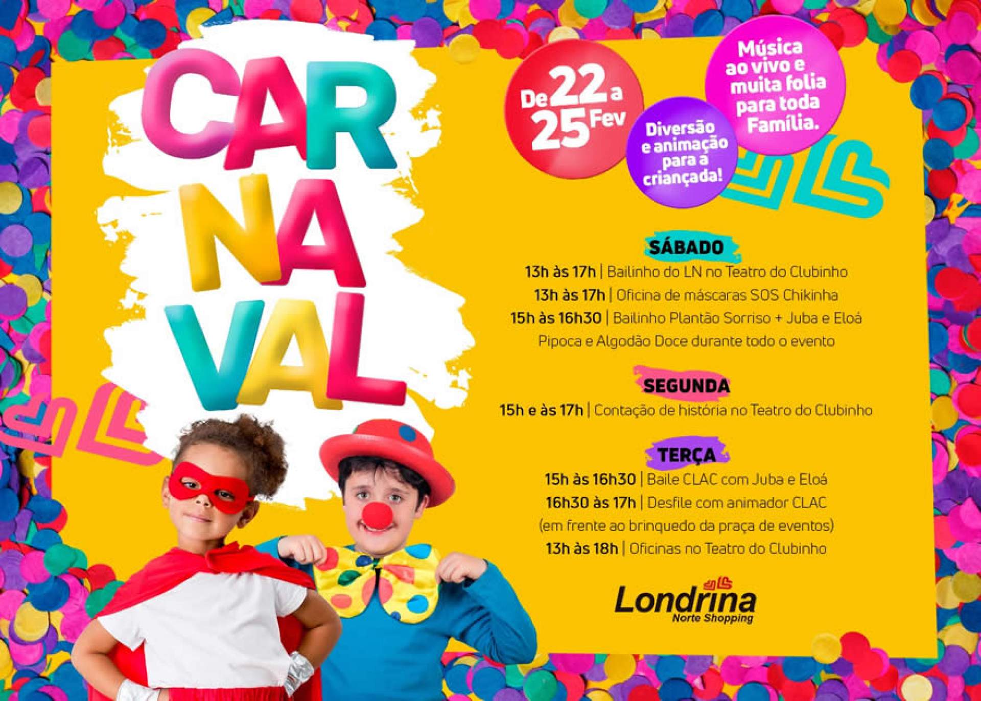 Floripa Shopping promove Bailinho de Carnaval Infantil com oficinas de  confecção de adereços e customização de abadás - Acontecendo Aqui