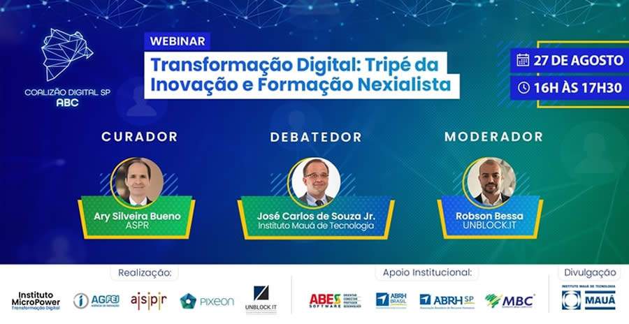 Webinar debaterá sobre o Tripé da Inovação e Formação Nexialista