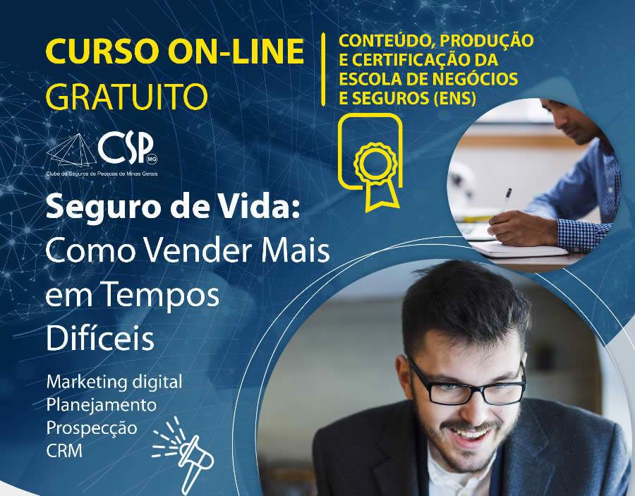 CSP-MG lan&ccedil;a cursos gratuitos com foco em vendas de seguros de vida e sa&uacute;de