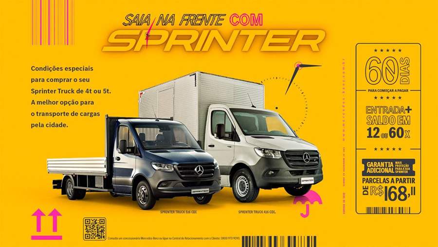 Mercedes-Benz lan&ccedil;a campanha com condi&ccedil;&otilde;es especiais de financiamento para o Sprinter Truck
