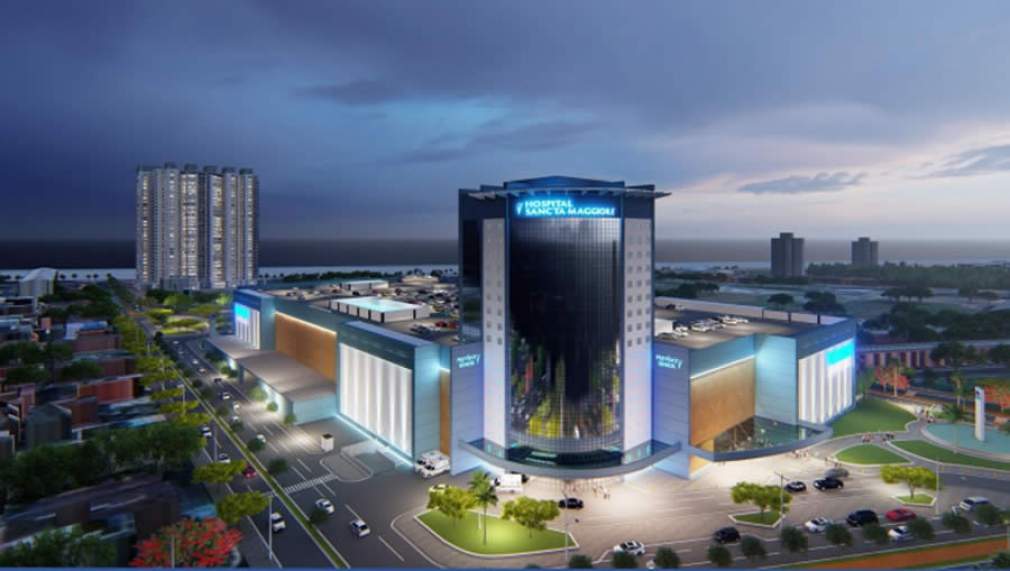 Vista aérea do Villamar Shopping, que deve ser inaugurado em 2024