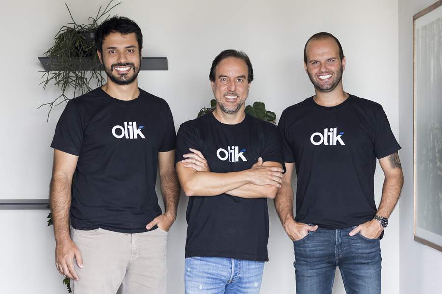 Fundadores da Olik: (E/D) Jo&atilde;o Duarte, M&aacute;rcio Magnaboschi e Eduardo Santos