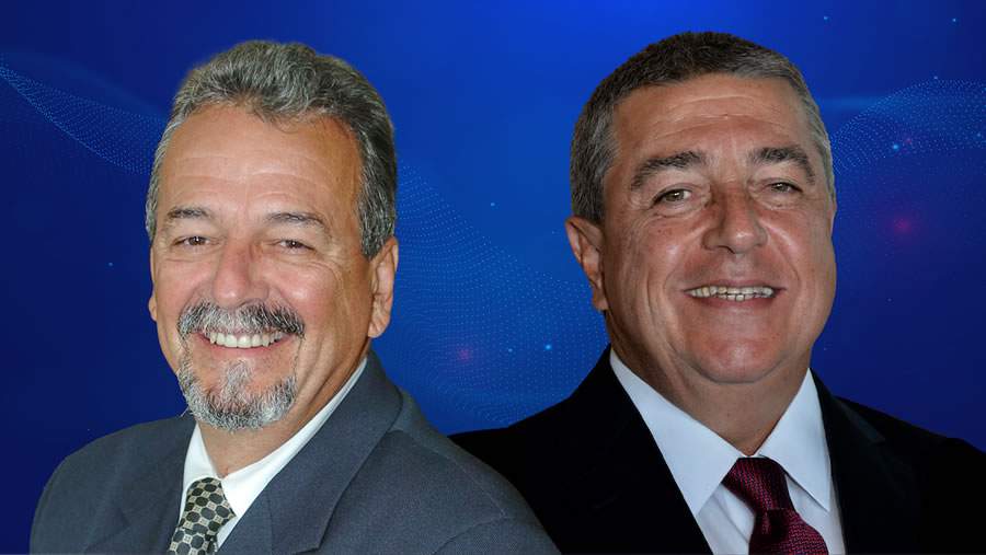 Joffre Nolasco, presidente da Aconseg-RJ (E), e Luiz Philipe Baeta Neves, reitor da Universidade Aconseg e tesoureiro geral da Aconseg-RJ (D) - Divulga&ccedil;&atilde;o