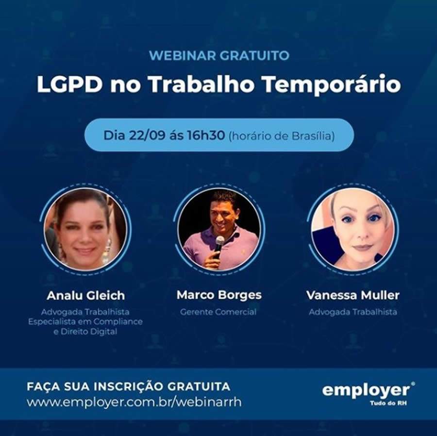 Webinar explica como a LGPD pode impactar no RH e no contrato de Trabalho Temporário