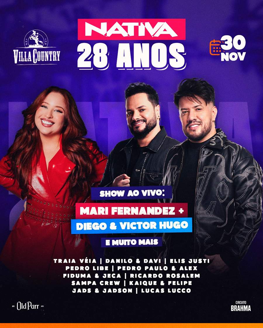 Villa Country recebe o megashow de aniversário da Nativa FM - Arte Divulgação
