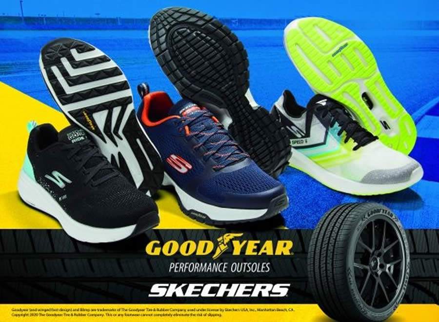 Skechers em colab com Goodyear no calçado