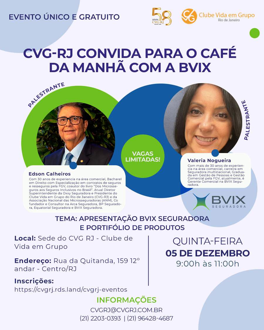 CVG-RJ convida para caf&eacute; da manh&atilde; com a BVIX