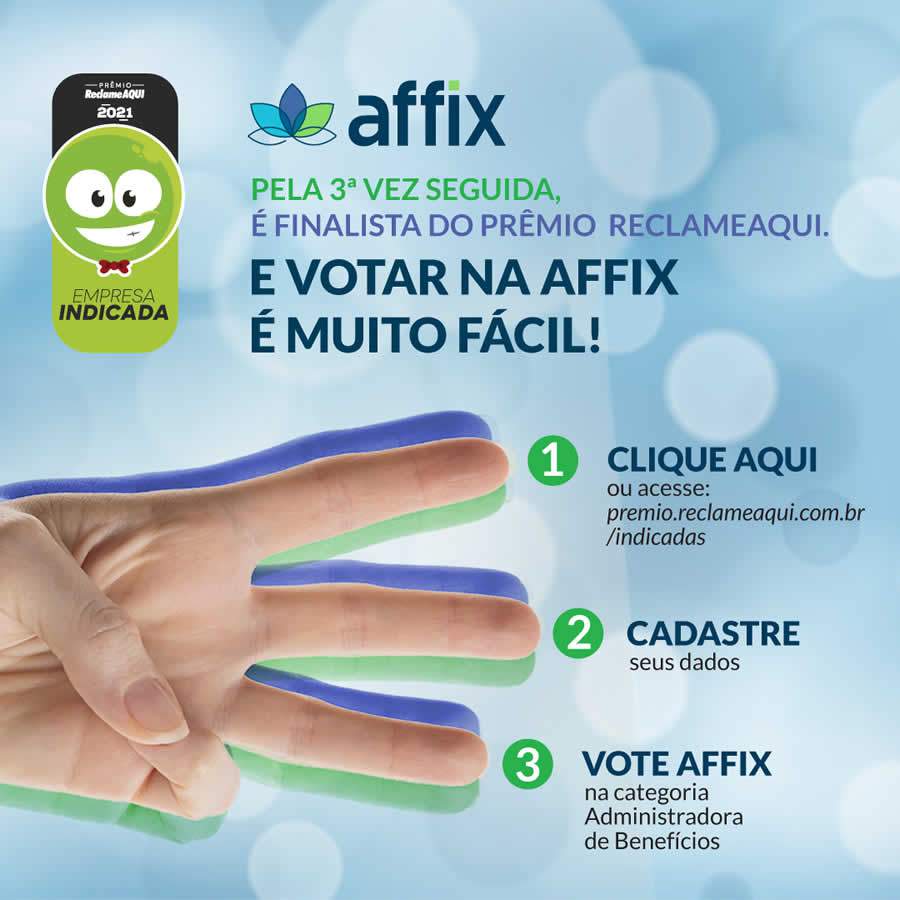 Affix &eacute; indicada ao Pr&ecirc;mio Reclame AQUI 2021 pela terceira vez consecutiva