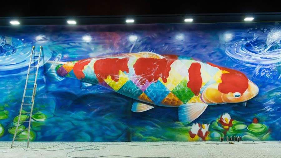 Kobra finaliza detalhes do novo mural -  Cr&eacute;dito das fotos: Felipe Del Valle