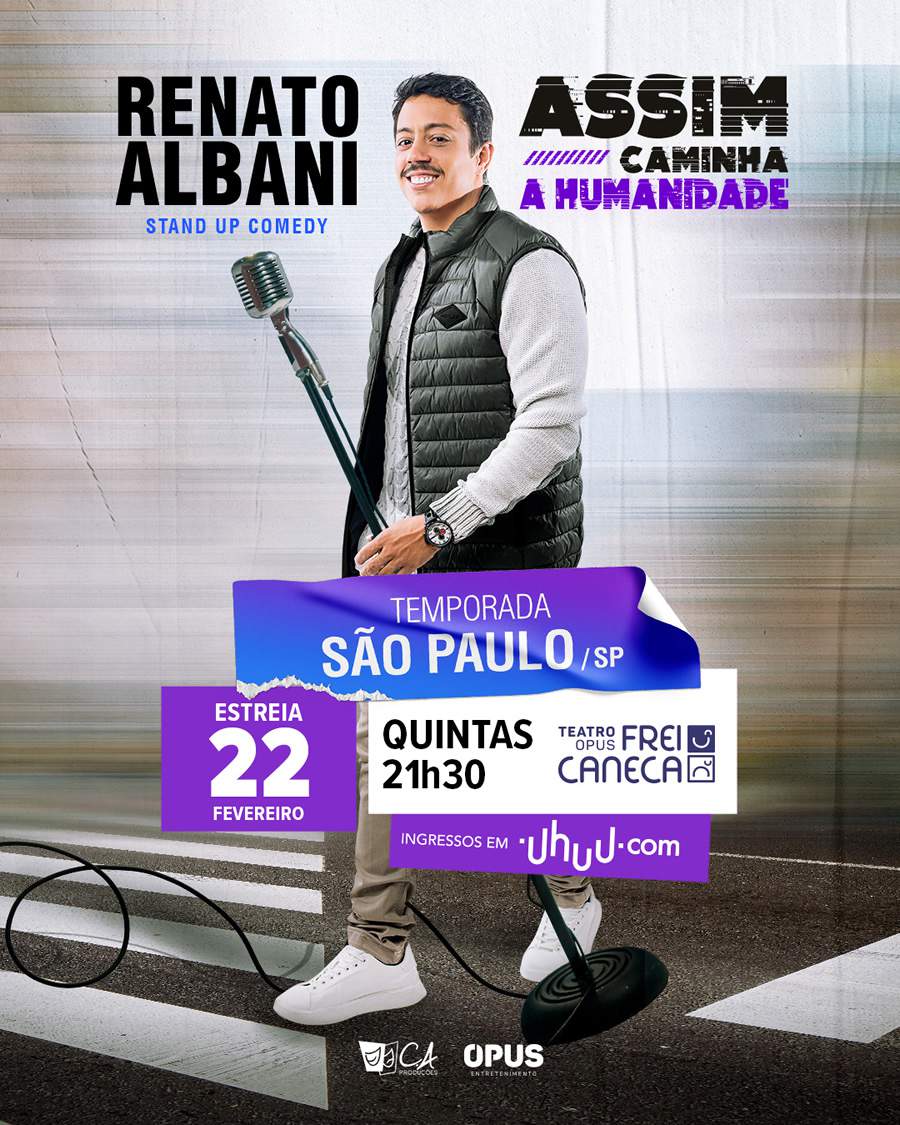 Renato Albani Confirma Temporada do Seu Novo Show no Teatro Opus Frei Caneca