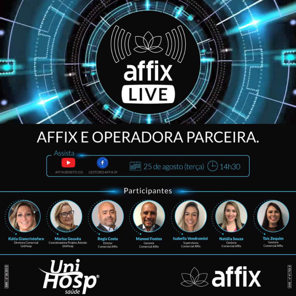 Affix realizou live com a operadora UniHosp Saúde de São Paulo