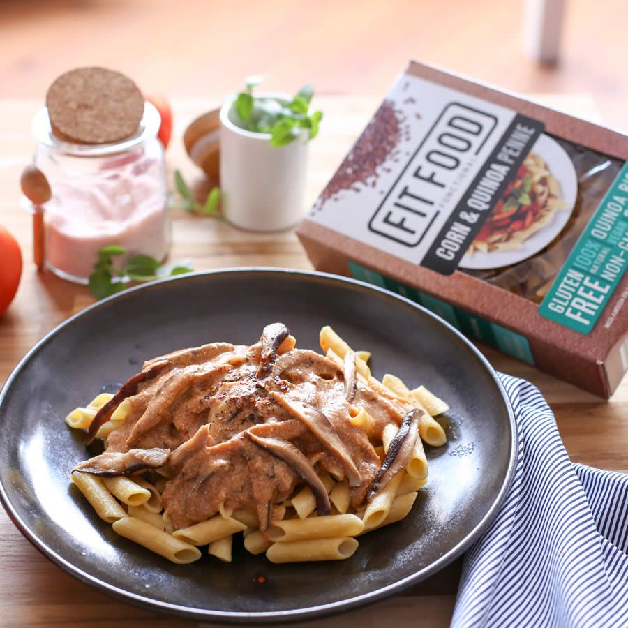 Penne com molho rosé e shitake