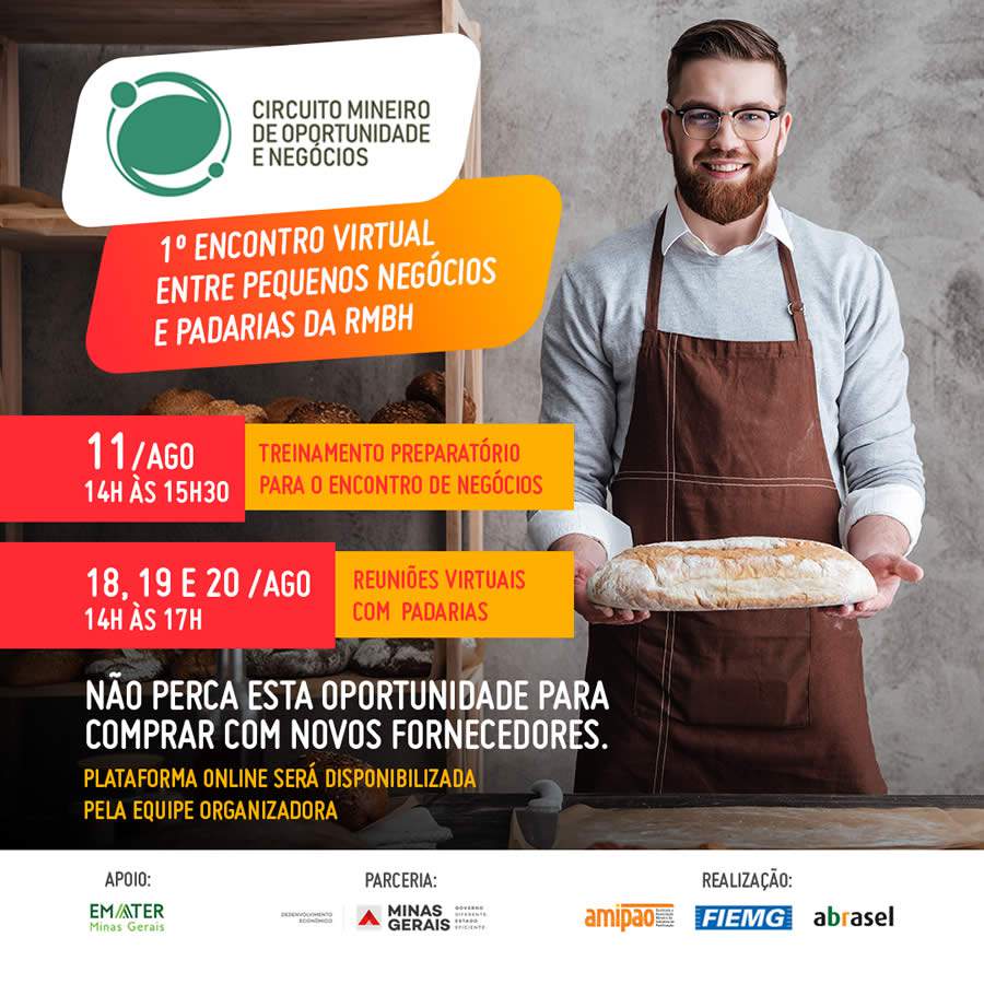 Rodadas de negócios virtuais estimulam parcerias entre padarias da RMBH e pequenos fornecedores