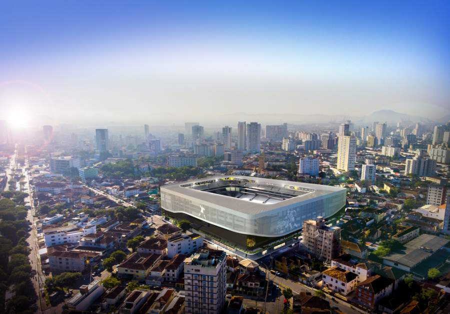  Nova arena do Santos FC l Autor do projeto: Luiz Volpato l Execução e operação da obra: WTorre